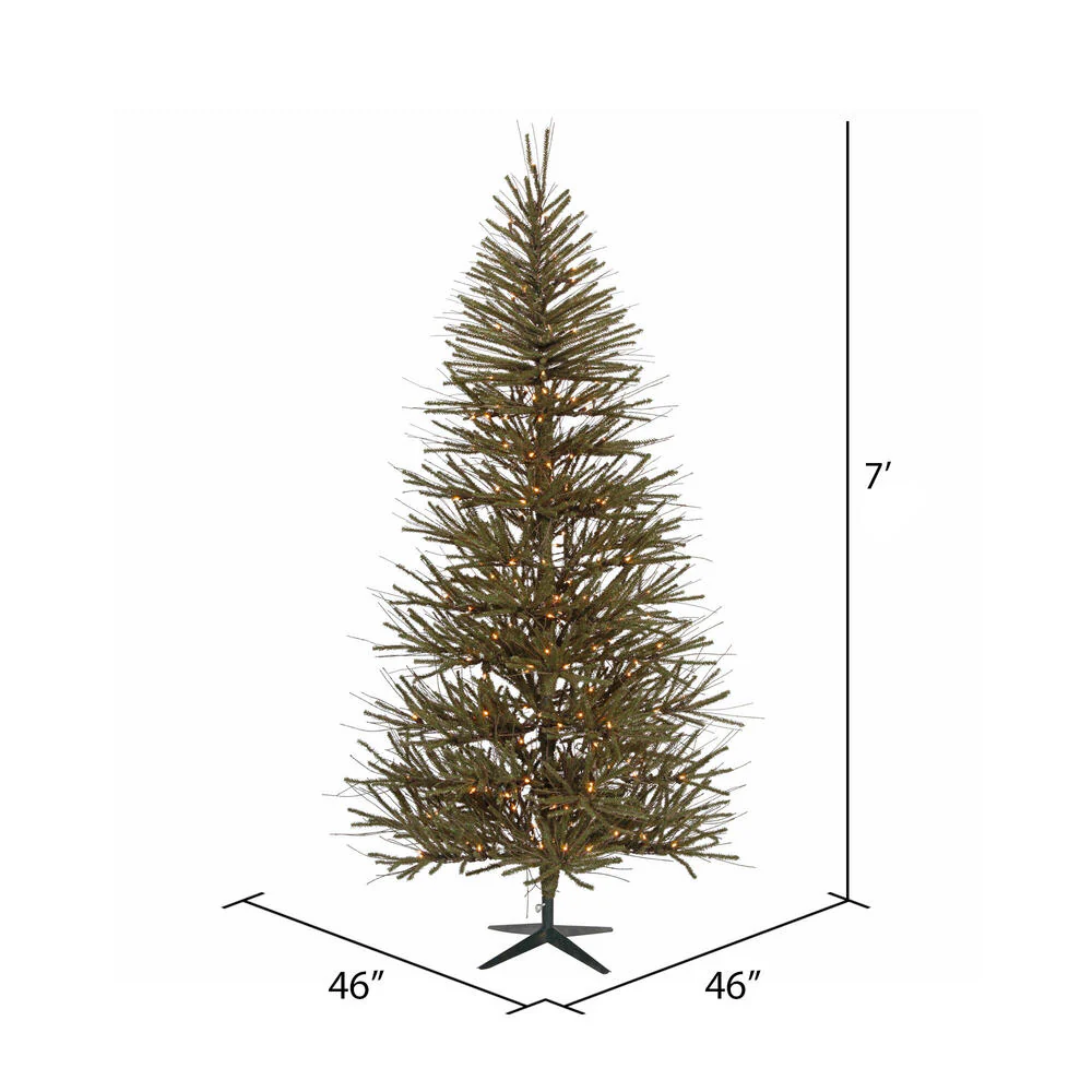 7'Hx46"W Vienna Twig Artificial Christmas Tree, LED Pre-Lit -Brown/Green - Image 3