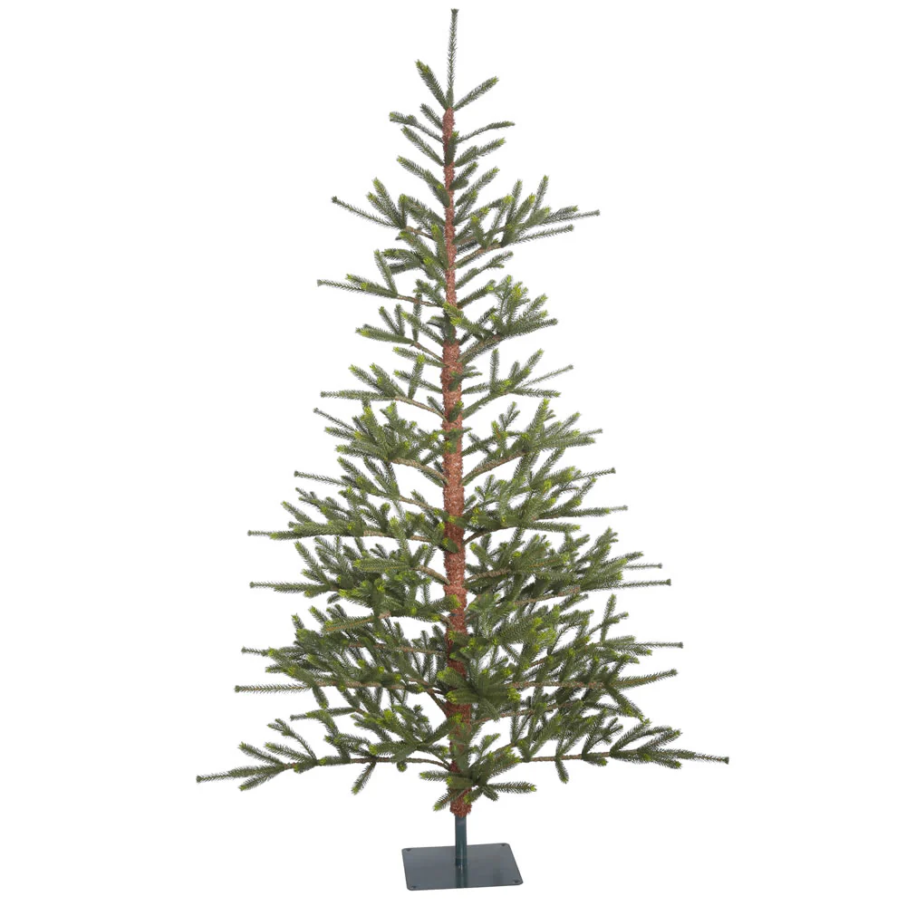 7'Hx57"W PE Bed Rock Pine Artificial Christmas Tree, Unlit -Green/Brown