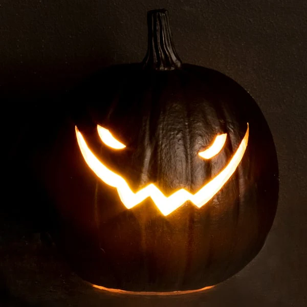 7"Hx6.2"W Battery Operated Halloween Jack-O-Lantern Pumpkin With Light -Black (Pack of 4) - Image 2