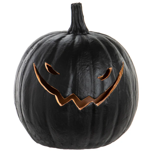 7"Hx6.2"W Battery Operated Halloween Jack-O-Lantern Pumpkin With Light -Black (Pack of 4) - Image 3