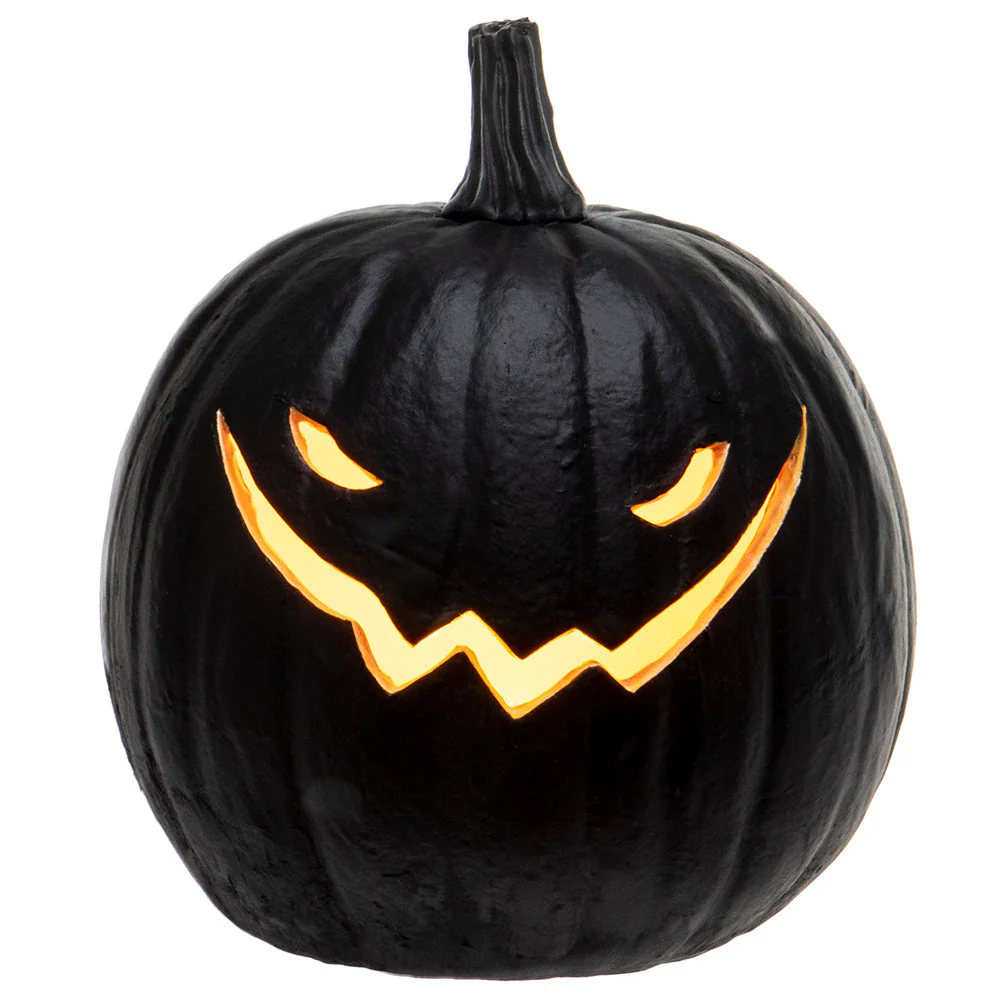 7"Hx6.2"W Battery Operated Halloween Jack-O-Lantern Pumpkin With Light -Black (Pack of 4) - Image 4