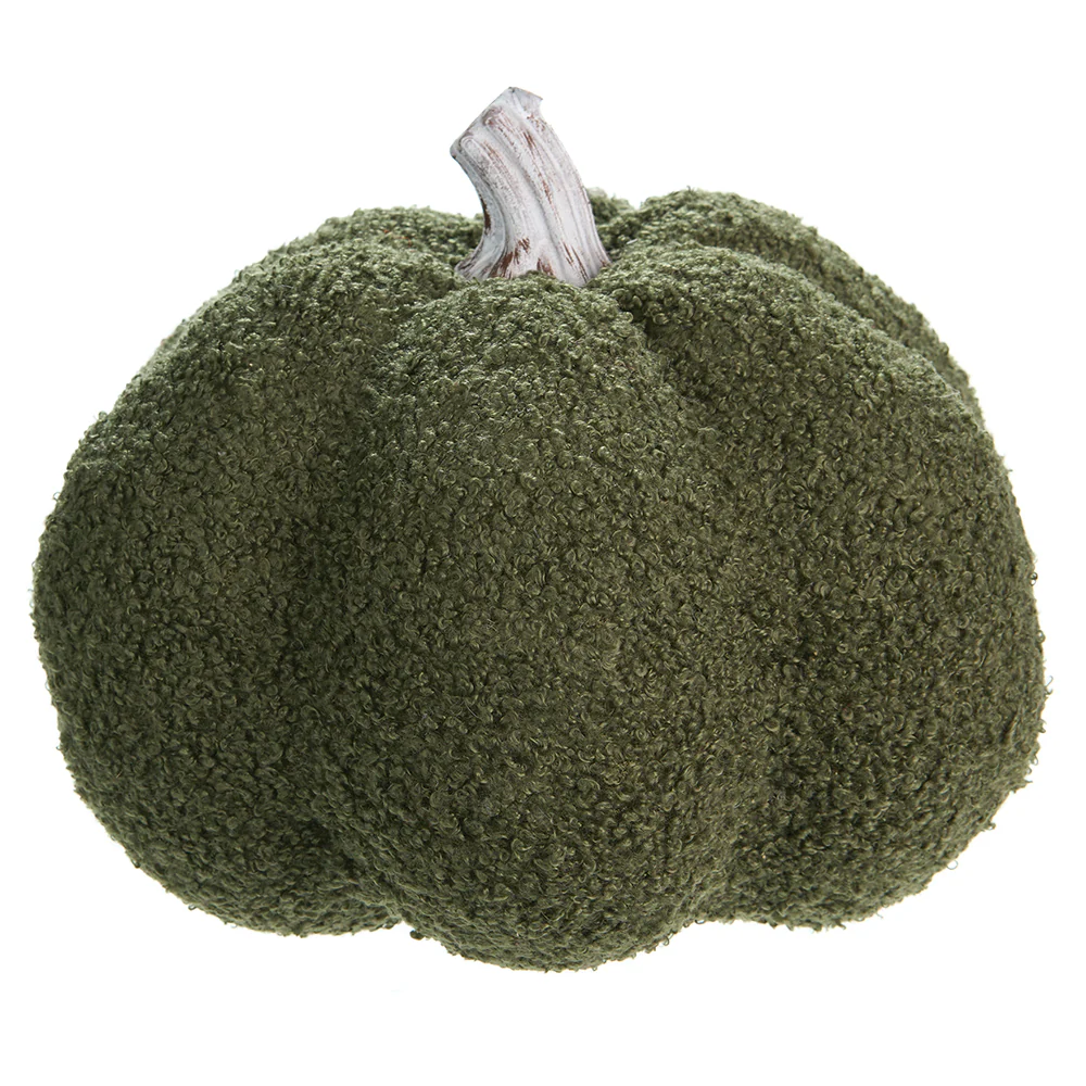 8.25"Hx9.75"W Artificial Fur Pumpkin -Green (Pack of 2)