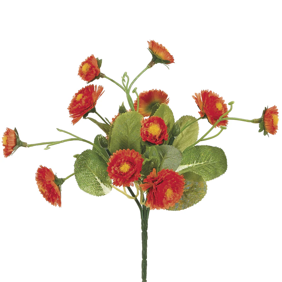 8.5" Silk Marigold Flower Bush -Orange (Pack of 24)
