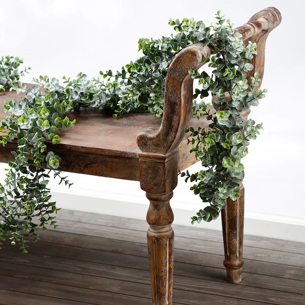 8' Artificial Eucalyptus Leaf Garland -Green (Pack of 4) - Image 3