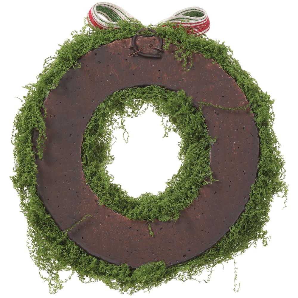 8" Artificial Moss Wreath -Green - Image 2