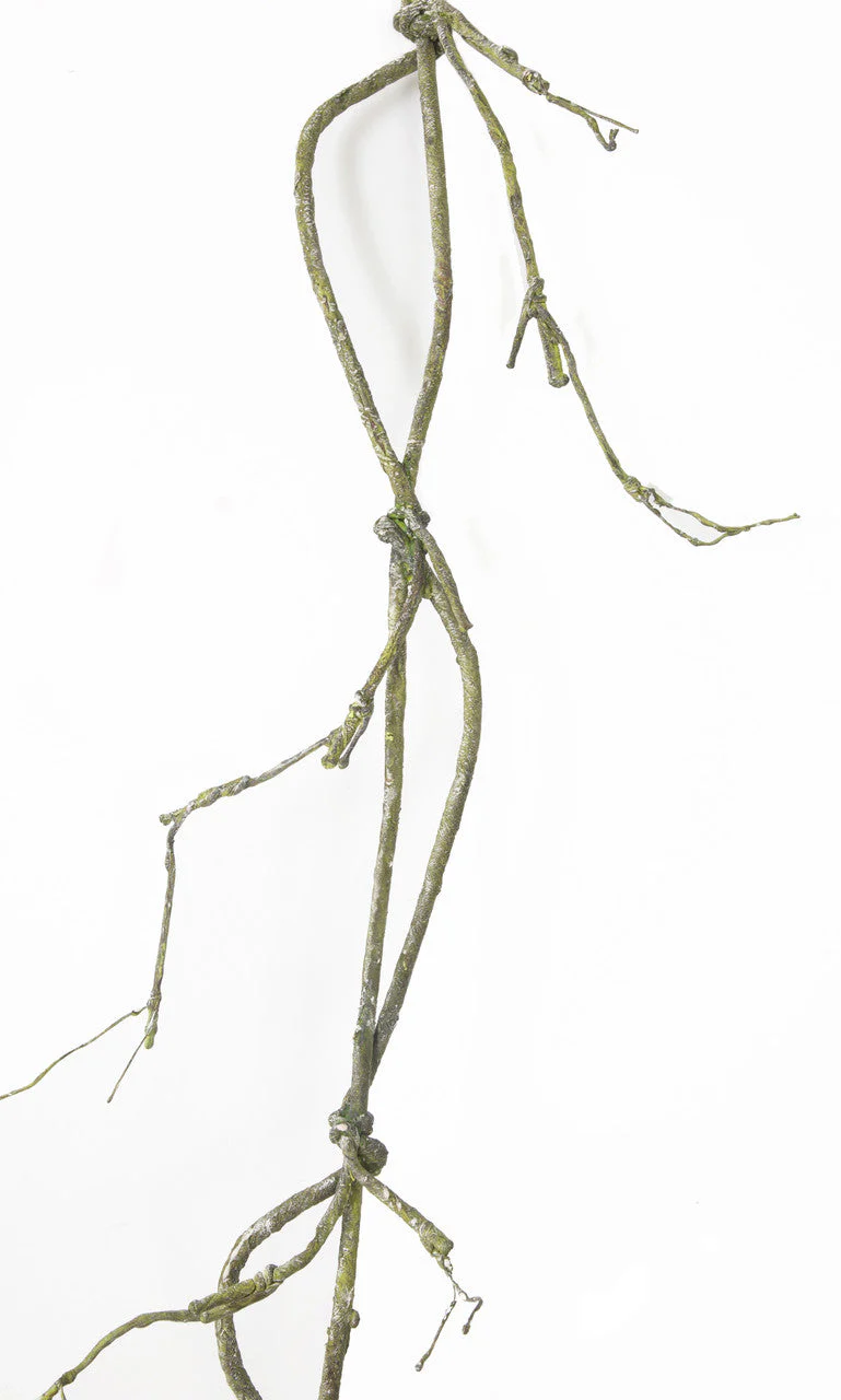 8' Artificial Plastic Twig Vine Garland -Gray/Green (Pack of 6) - Image 2