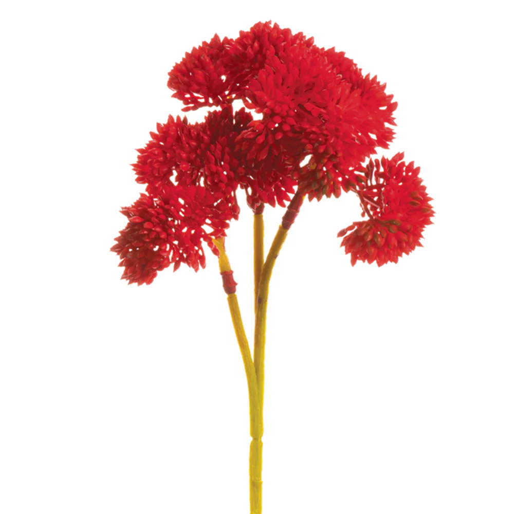 8" Artificial Sedum Flower Spray Pick -Red (Pack of 36)