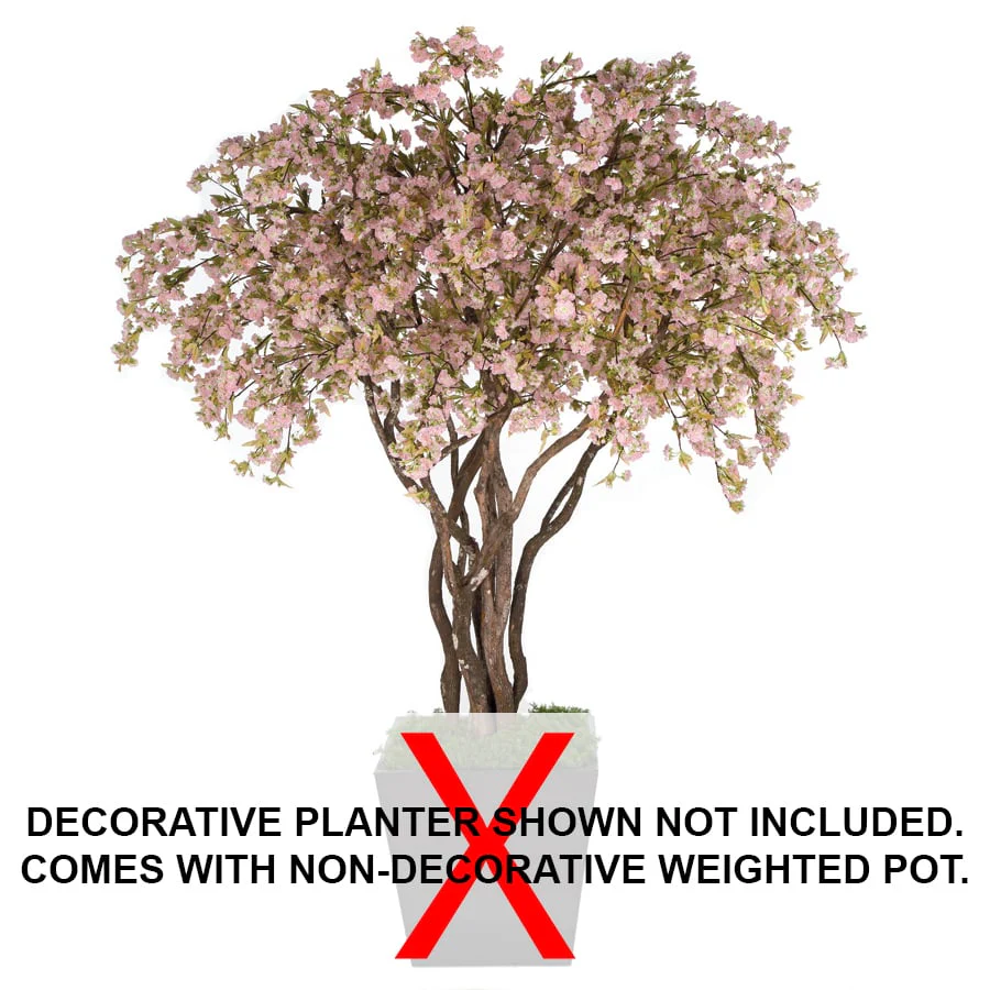 8' Cherry Blossom Silk Tree w/Pot -Pink