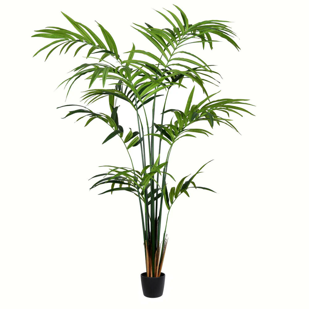 8' Kentia Silk Palm Tree w/Plastic Pot -Green