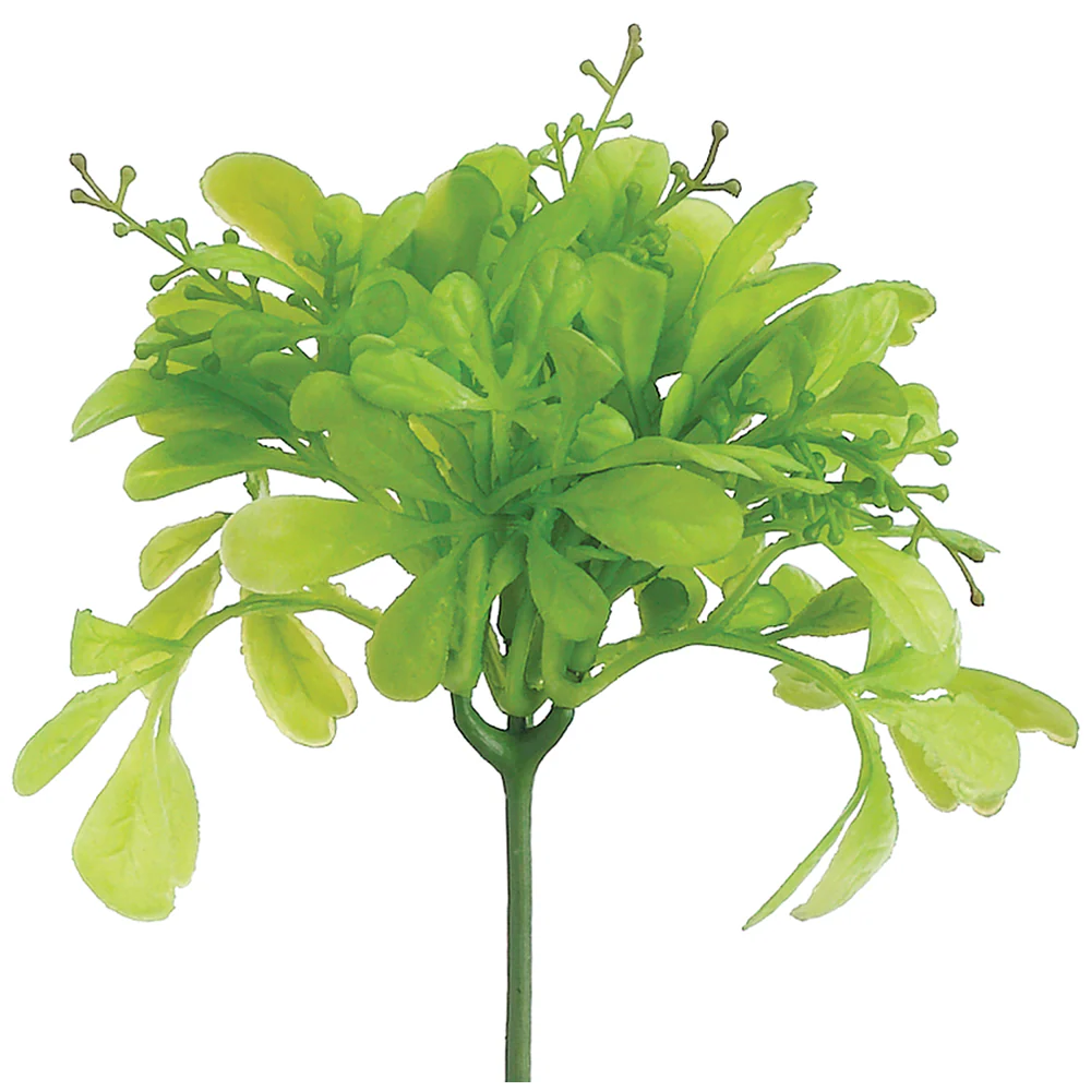 8" PE Soft-Touch Artificial Odorata Leaf Stem Pick -Green (Pack of 12)