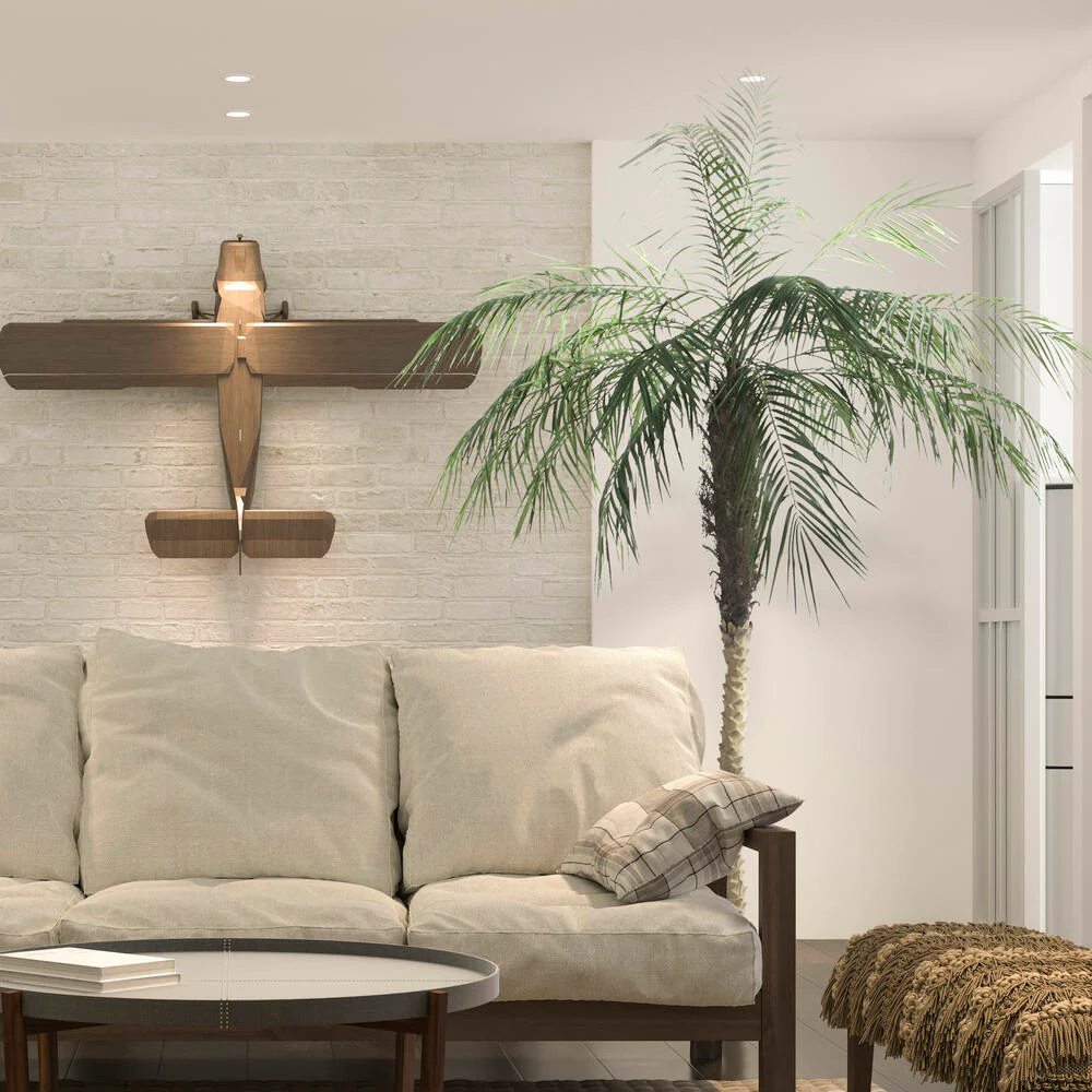 8' Phoenix Silk Palm Tree w/Pot -Green - Image 6