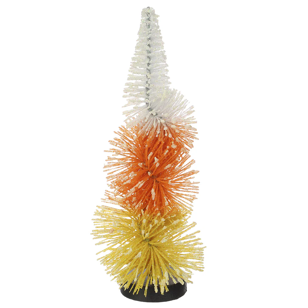 8" Swirl Bottle Brush Ball Tree -Orange/Yellow (Pack of 6)