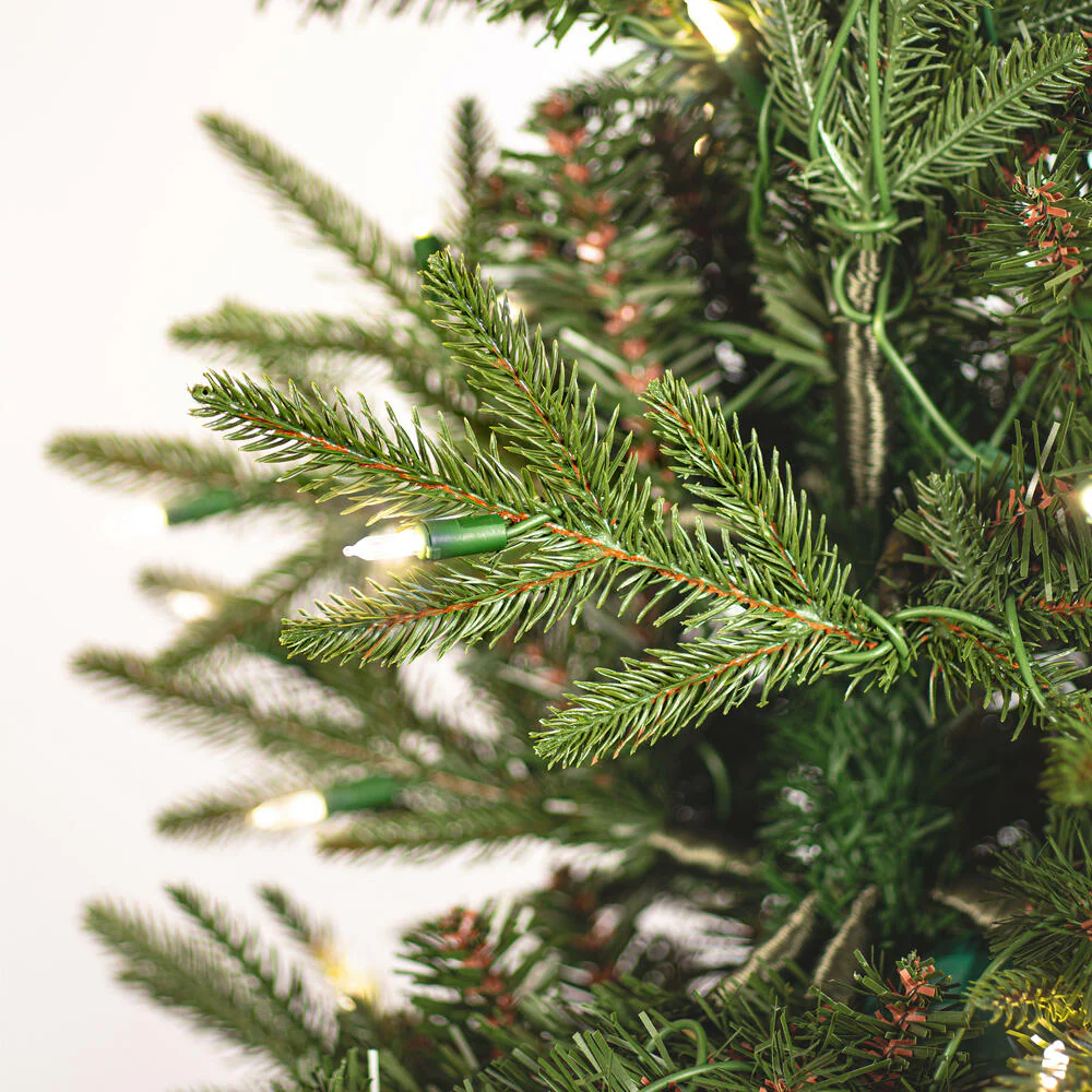 8''6"Hx36"W PE Pencil Bixley Fir Artificial Christmas Tree, LED Pre-Lit -Green - Image 2