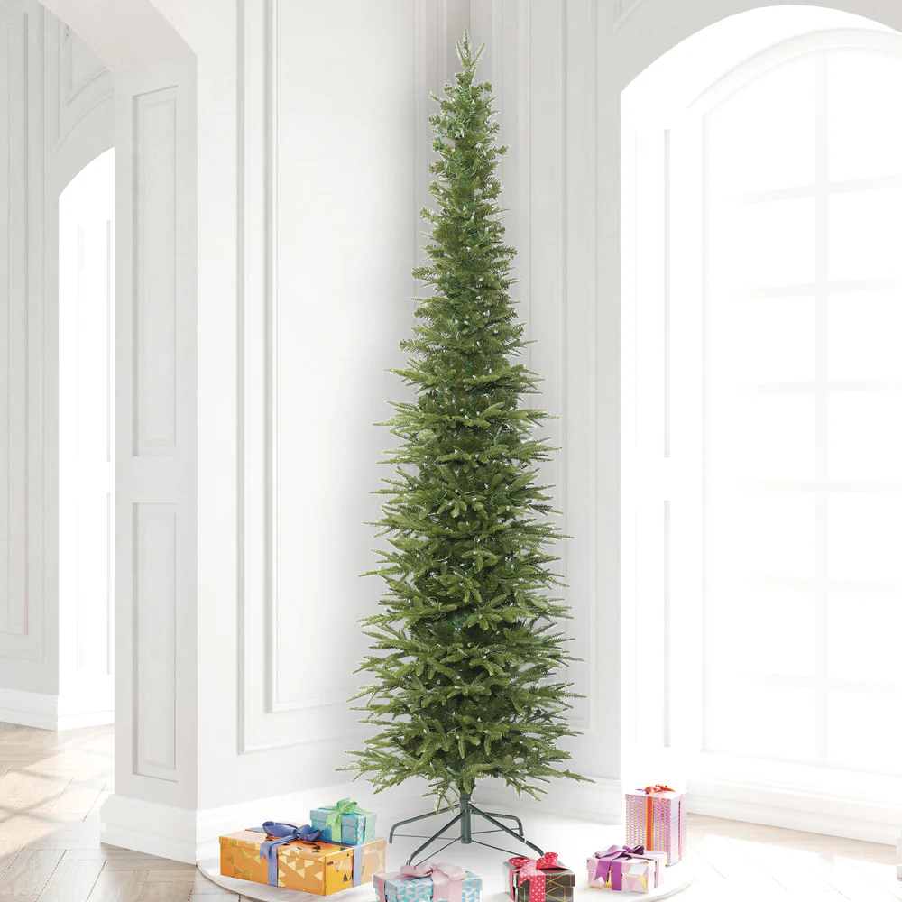 8'6"Hx36"W PE Pencil Bixley Fir Artificial Christmas Tree, Unlit -Green - Image 5