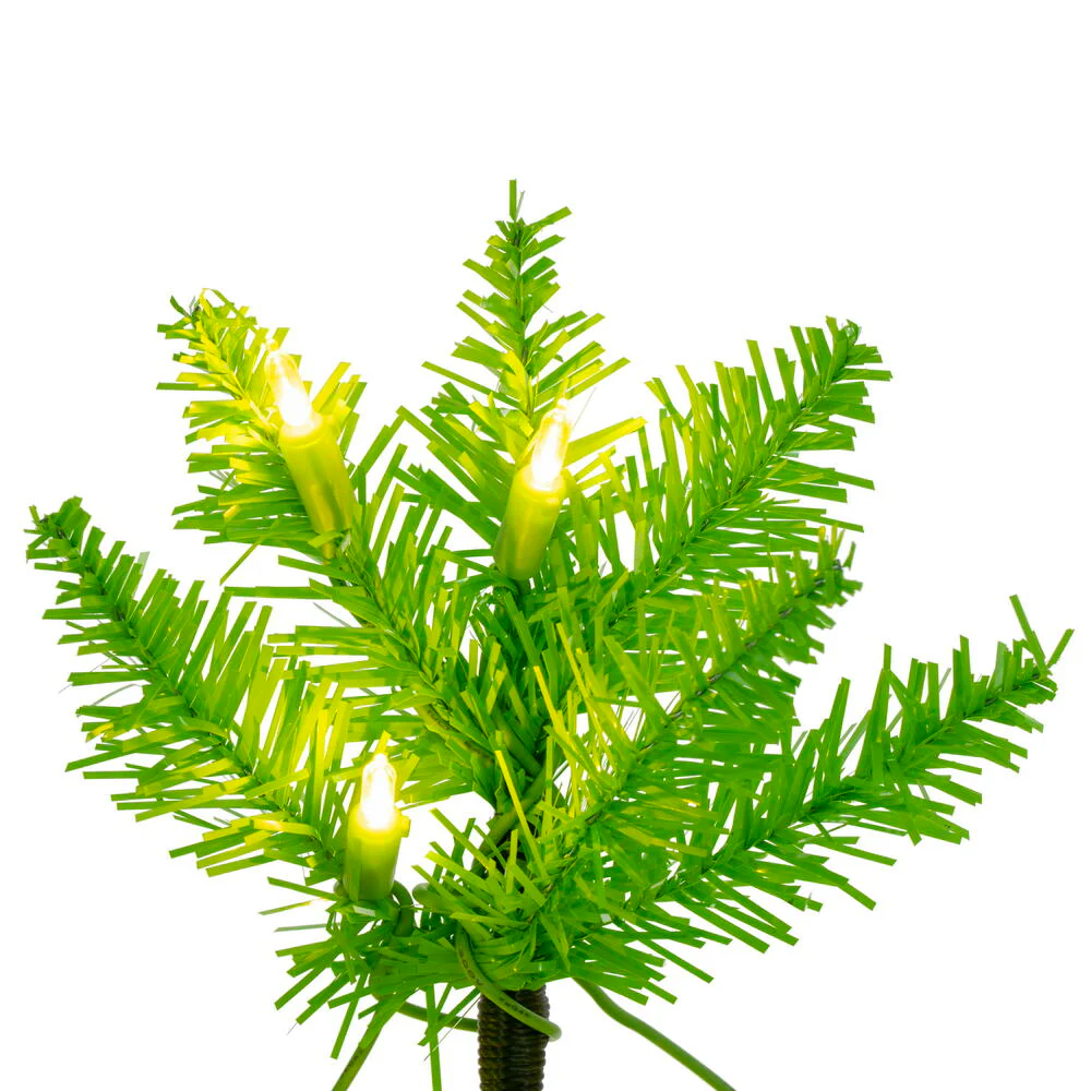 8'6"Hx38"W Pencil Artificial Christmas Tree, LED Pre-Lit (Lime) -Lime - Image 2