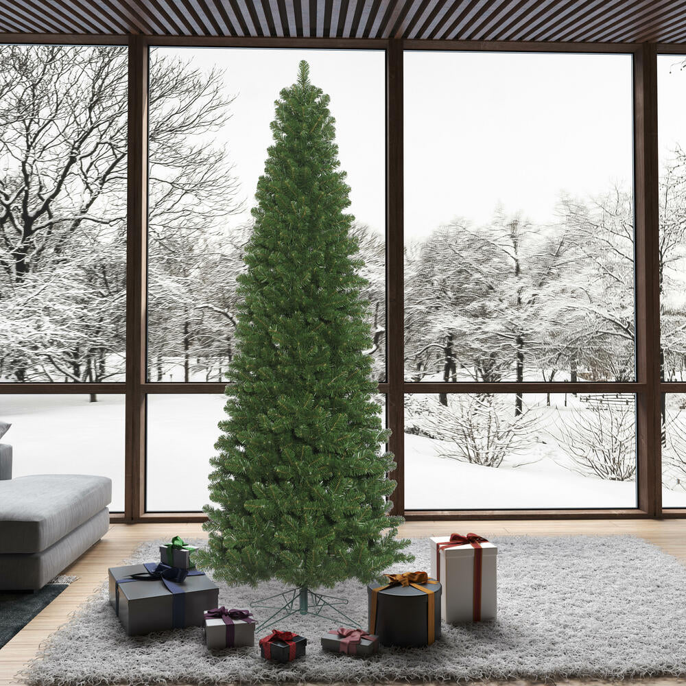 8'6"Hx42"W Slim Oregon Fir Artificial Christmas Tree, Unlit -Green - Image 5