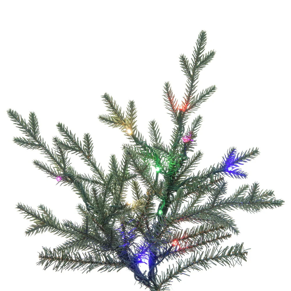 8'6"Hx54"W PE Slim Itasca Fraser Artificial Christmas Tree, Micro LED Pre-Lit (Multi-Mode) -Green - Image 3