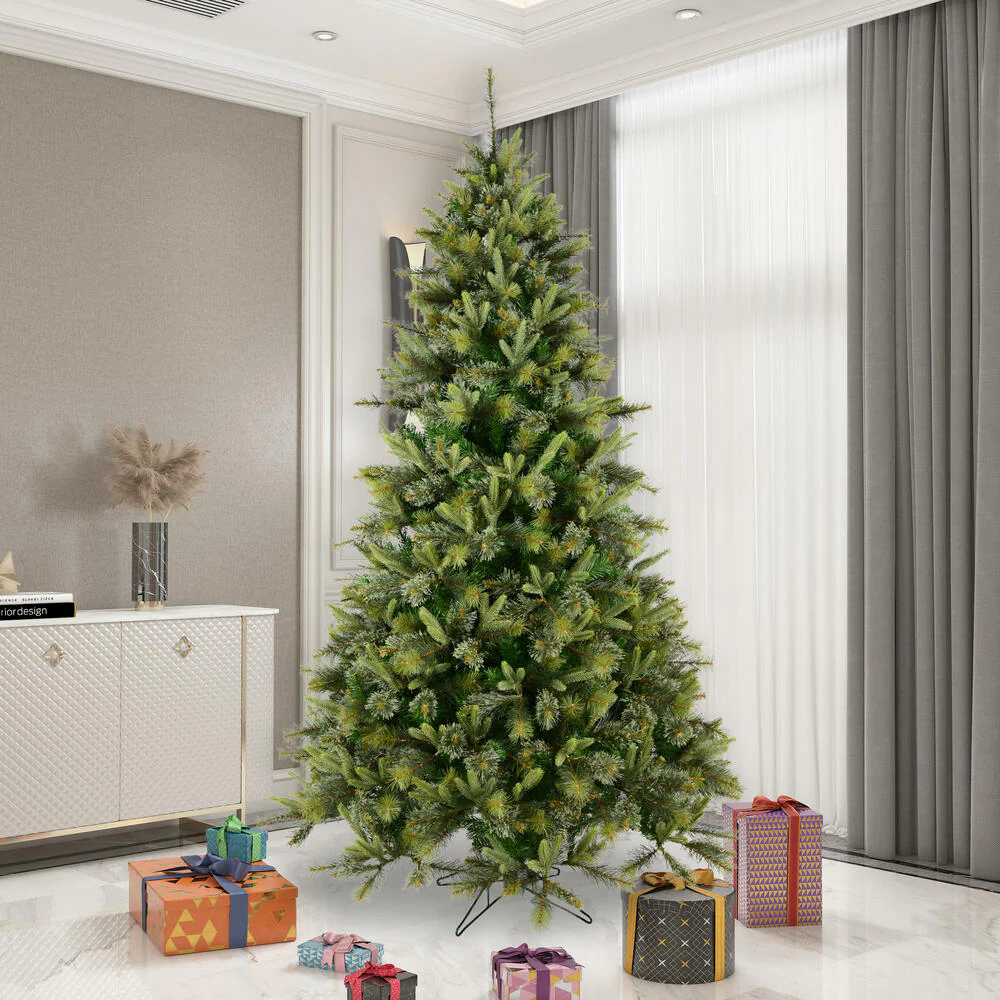 8'6"Hx61"W PE Cashmere Pine Artificial Christmas Tree, Unlit -Green - Image 5