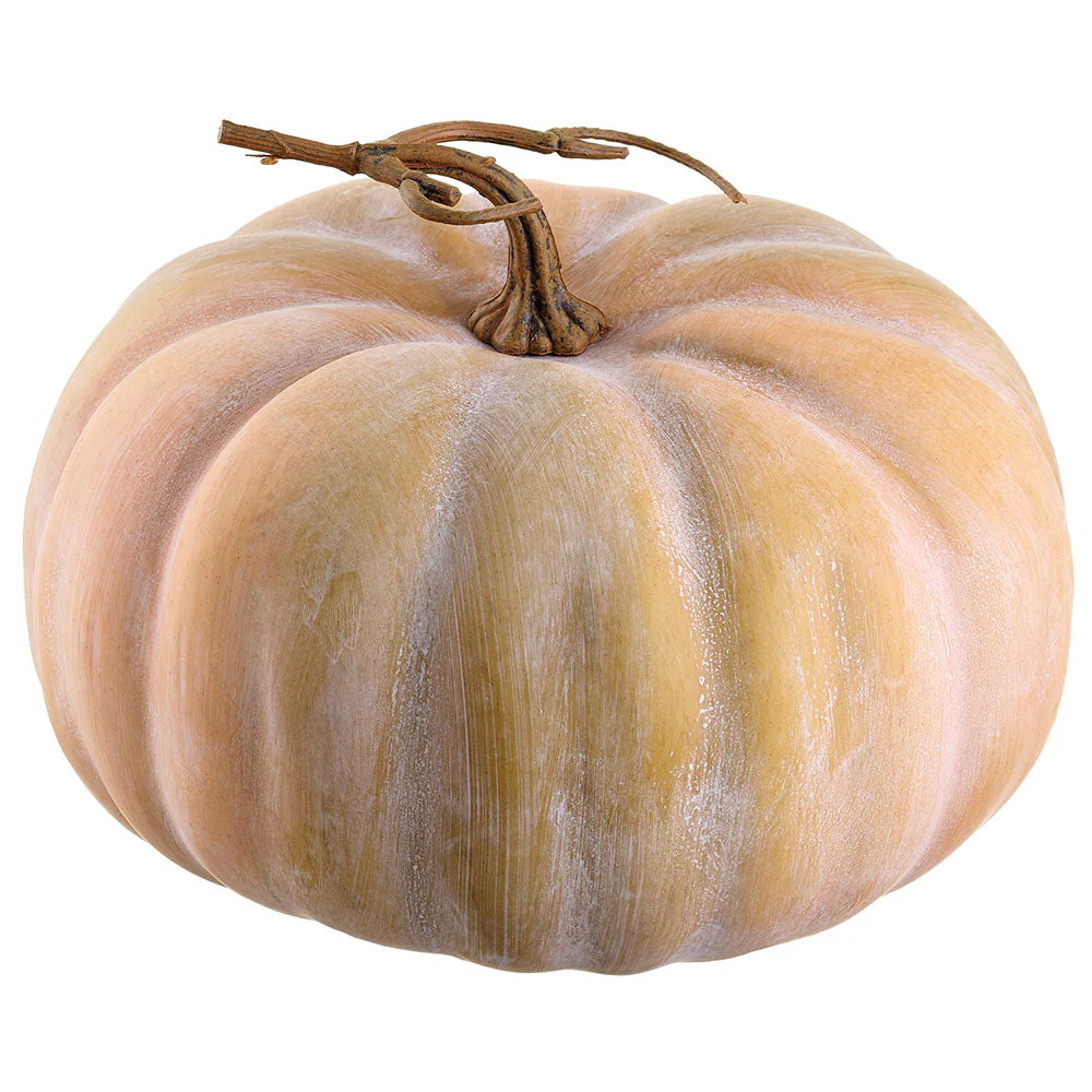 8"Hx10.5"W Artificial Pumpkin -Orange/Green (Pack of 12)