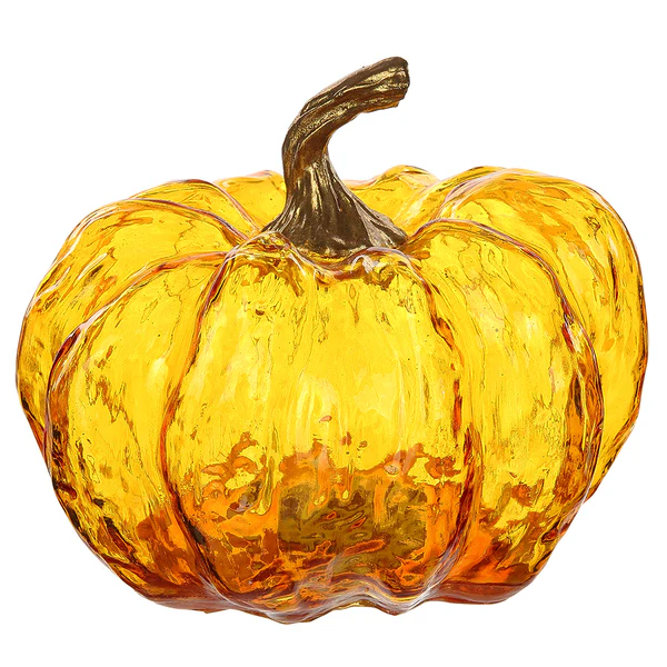 8"Hx10"W Artificial Pumpkin With Battery Operated Light -Orange (Pack of 2) - Image 3