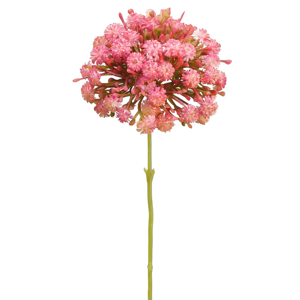 9.5" Silk Snowball Flower Stem -Pink (Pack of 24)