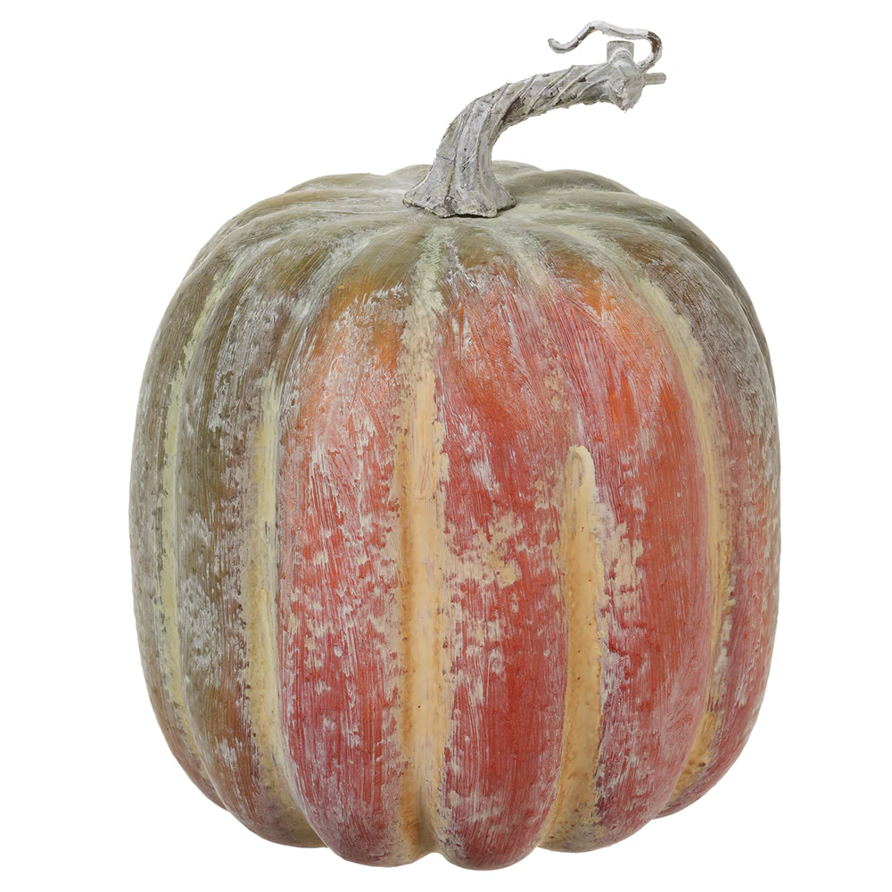 9.5"Hx8"W Artificial Pumpkin -Orange/Green (Pack of 4)
