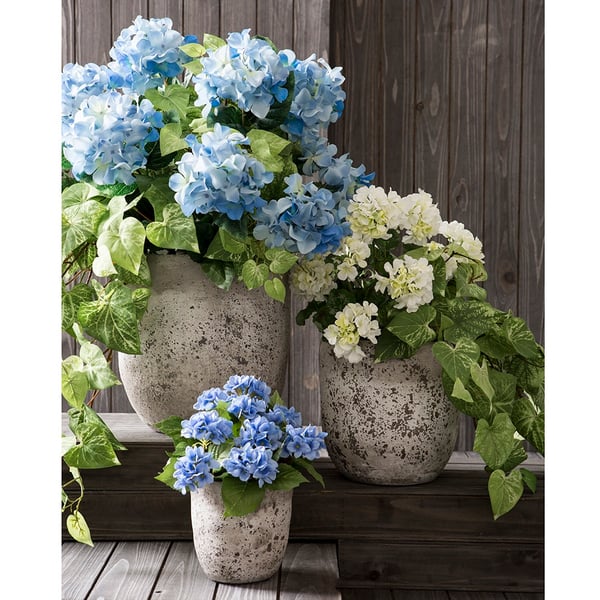 9.5"Hx9.25"W Cement Round Planter -Stone (Pack of 2) - Image 3