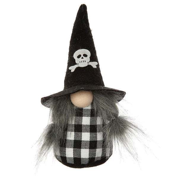 9.75" Battery Operated Halloween Gnome With Light -Black/White (Pack of 12) - Image 3