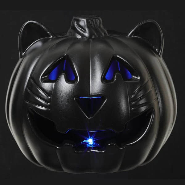 9" Battery Operated Halloween Cat With Light -Black (Pack of 6) - Image 2