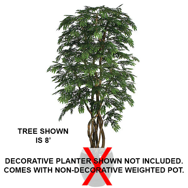 9' Custom-Made Locust Artificial Tree w/Pot -15,120 Leaves -Green