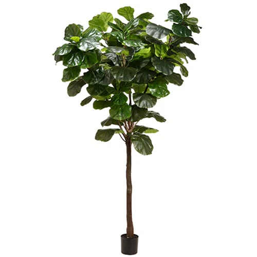 9' EVA Giant Fiddle Leaf Fig Artificial Tree w/Plastic Pot -Green