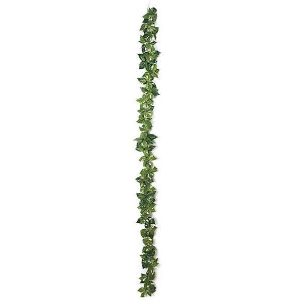9' IFR Pothos Artificial Garland -Green/White (Pack of 6)