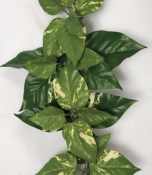 9' IFR Pothos Artificial Garland -Green/White (Pack of 6) - Image 2