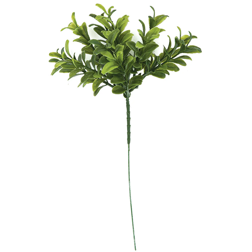 9" Outdoor UV-Proof Artificial English Boxwood Stem Pick -2 Tone Green (Pack of 24)