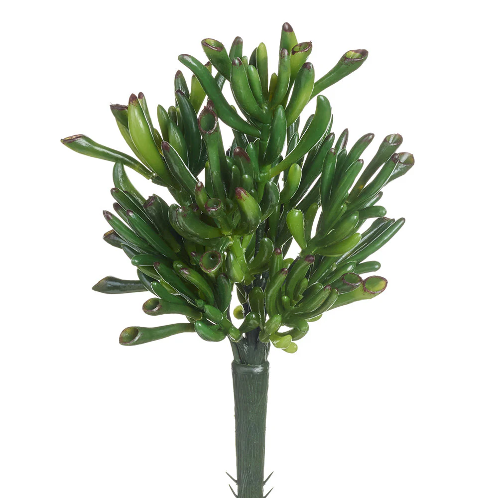 9" Outdoor UV-Resistant Artificial Succulent Stem Pick -Green (Pack of 12)