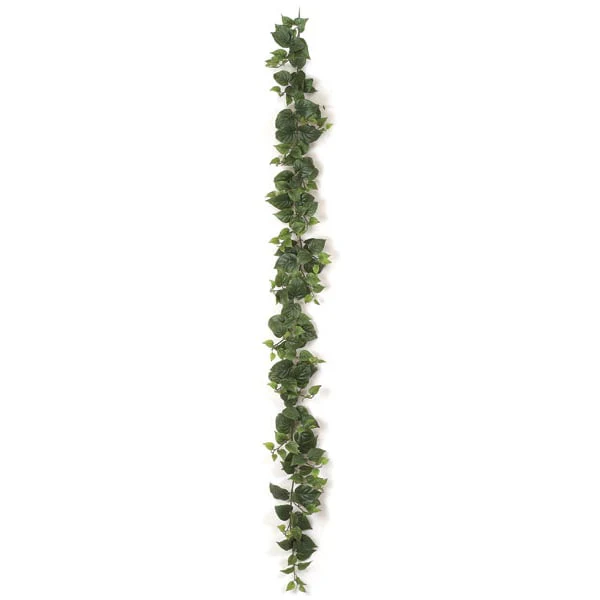 9' Philodendron Silk Garland -Green (Pack of 6)