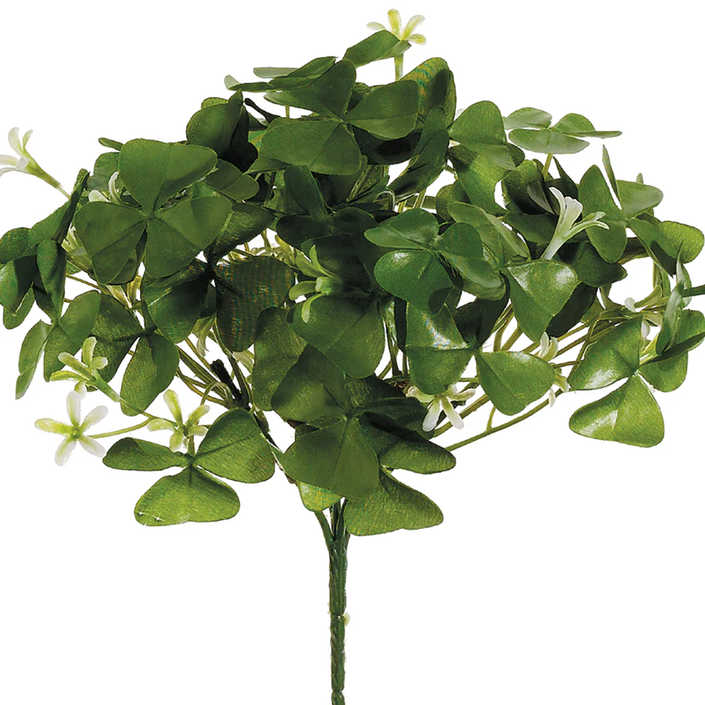 9" Silk Clover Flower Bush -White (Pack of 12)