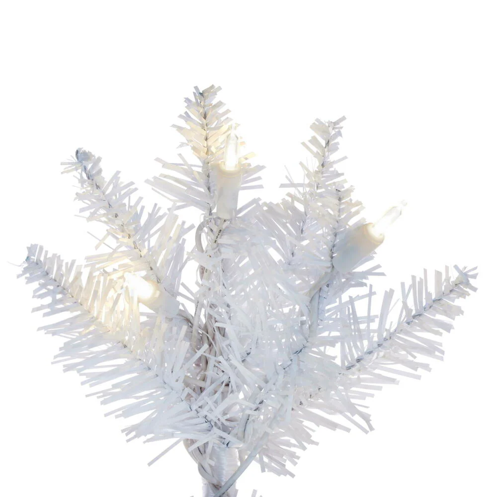 9'6"Hx42"W Pencil Artificial Christmas Tree, LED Pre-Lit -White - Image 2
