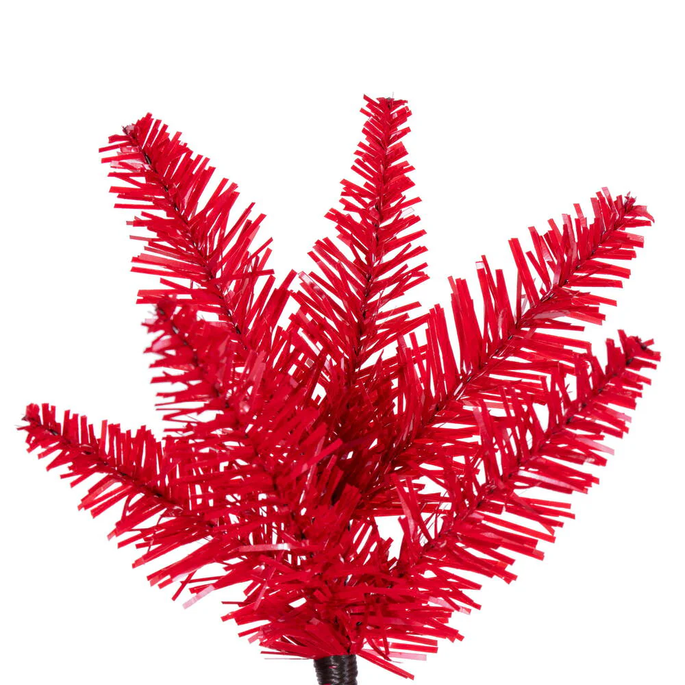 9'6"Hx42"W Pencil Artificial Christmas Tree, Unlit -Red - Image 2