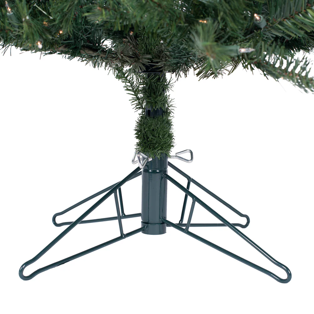 9'6"Hx44"W Slim Salem Pine Artificial Christmas Tree, LED Pre-Lit -Green - Image 4