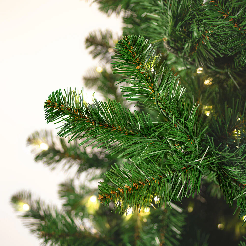 9'6"Hx45"W Slim Grand Teton Pine Artificial Christmas Tree, LED Pre-Lit -Green - Image 2