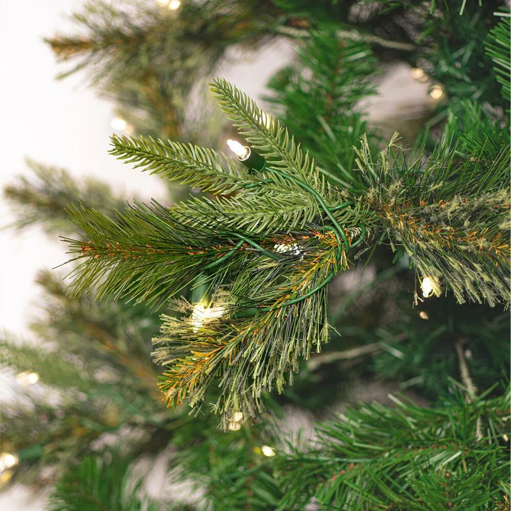 9'6"Hx54"W PE Slim Cashmere Pine Artificial Christmas Tree, LED Pre-Lit -Green - Image 2