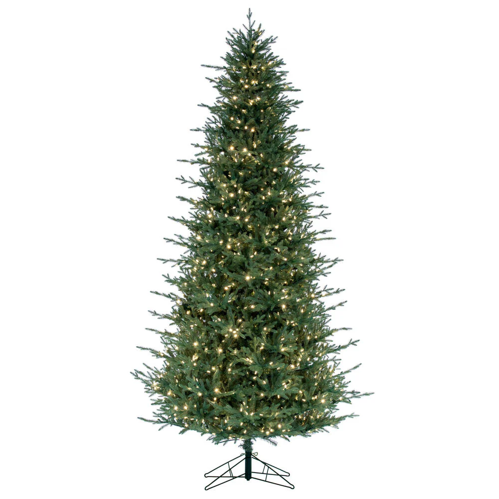 9'6"Hx60"W PE Slim Itasca Fraser Artificial Christmas Tree, LED Pre-Lit -Green