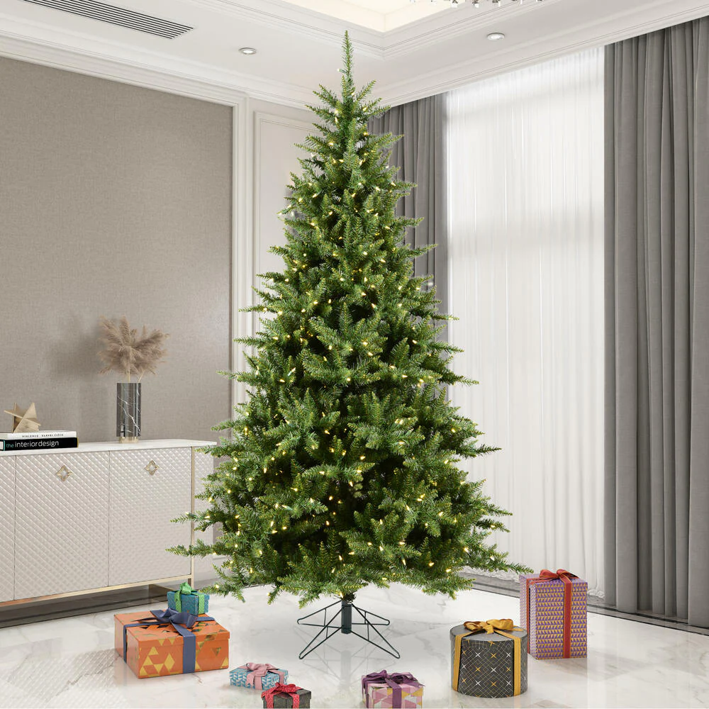 9'6"Hx66"W Camdon Fir Artificial Christmas Tree, Micro LED Pre-Lit (Multi-Mode) -Green - Image 8