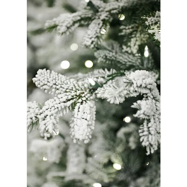 9'6"Hx75"W Snowy Norway Spruce Artificial Christmas Tree, Pre-Lit (Smart) -Snow - Image 3