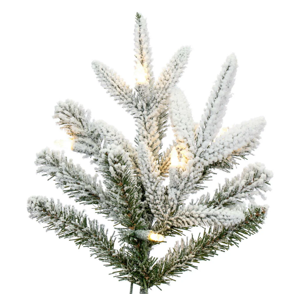 9'Hx34"W PE Frosted Tacoma Fraser Fir Artificial Christmas Tree, LED Pre-Lit -White - Image 6