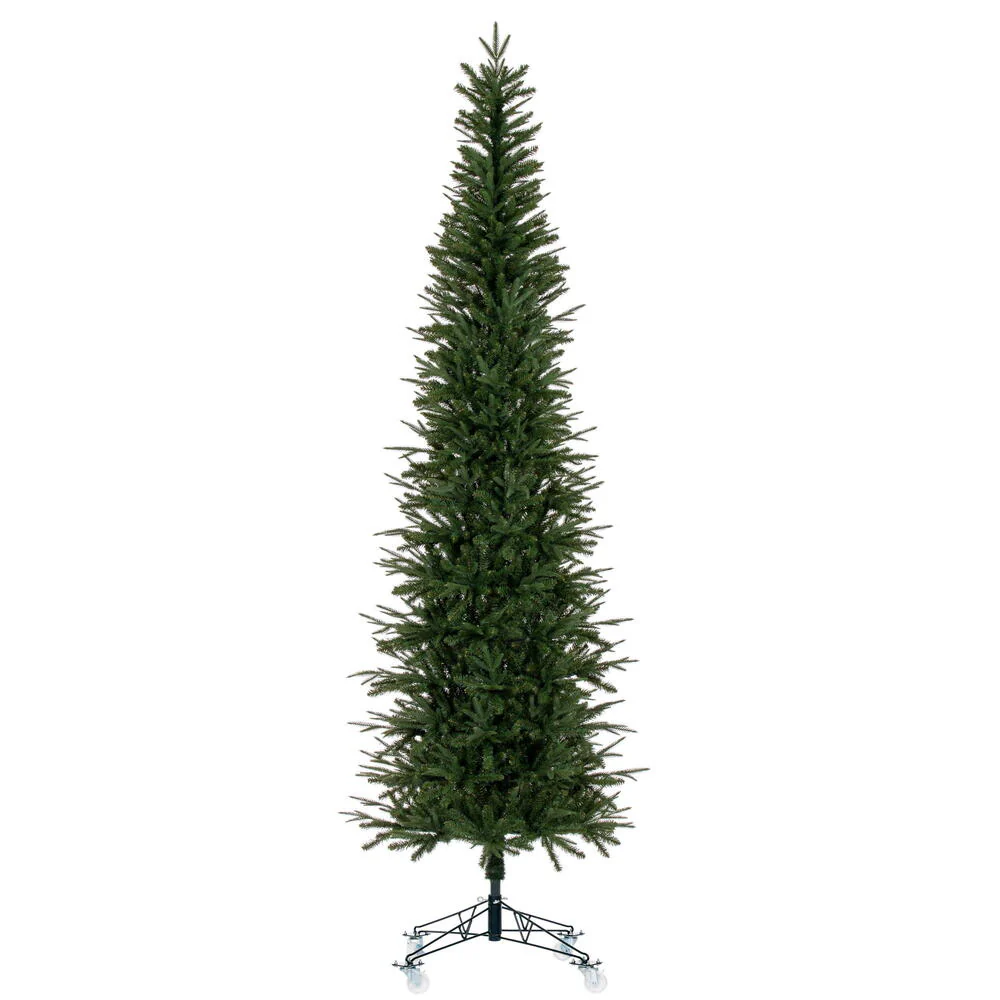9'Hx34"W PE Tacoma Fraser Fir Artificial Christmas Tree, Unlit -Green