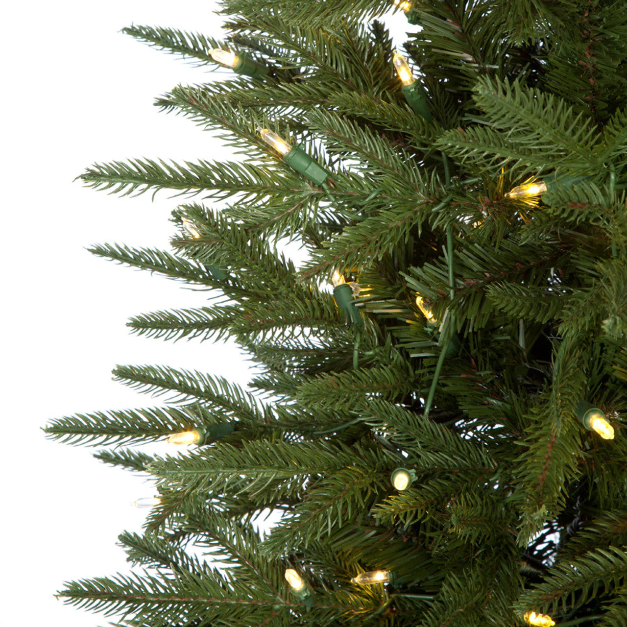9'Hx38"W PE Nordmann Fir Artificial Christmas Tree, LED Pre-Lit -Green - Image 3