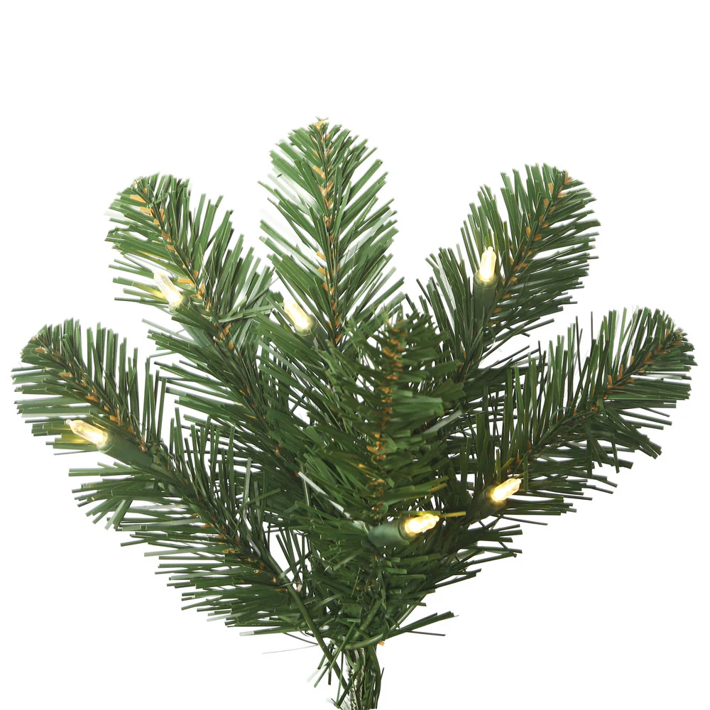 9'Hx47"W Slim Oregon Fir Artificial Christmas Tree, LED Pre-Lit -Green - Image 2