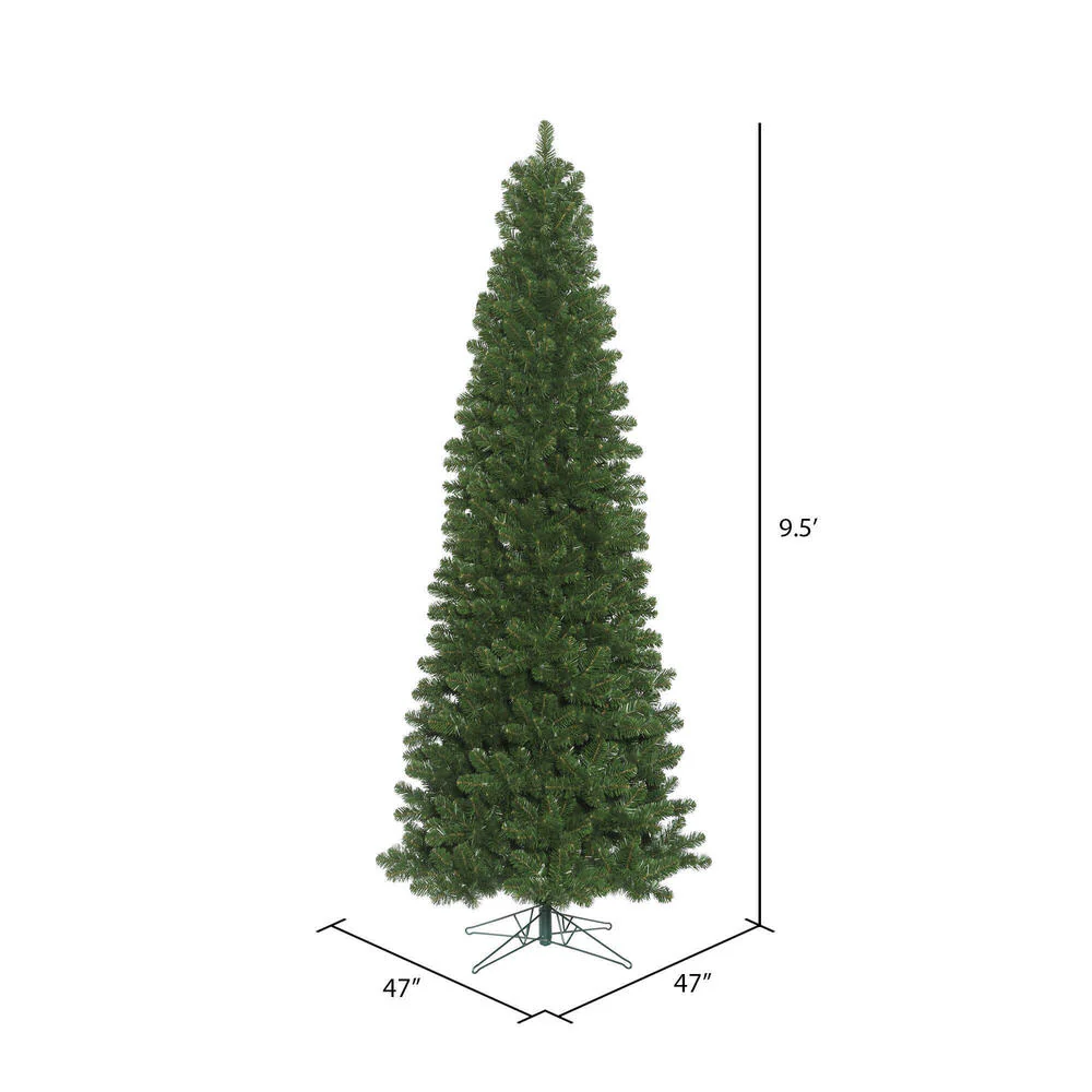 9'Hx47"W Slim Oregon Fir Artificial Christmas Tree, Unlit -Green - Image 3